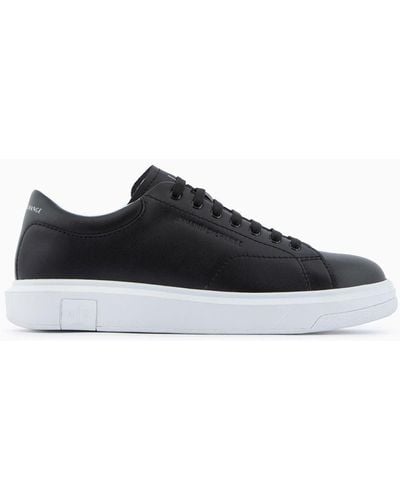 Armani Exchange Sneakers In Action Leather - Nero