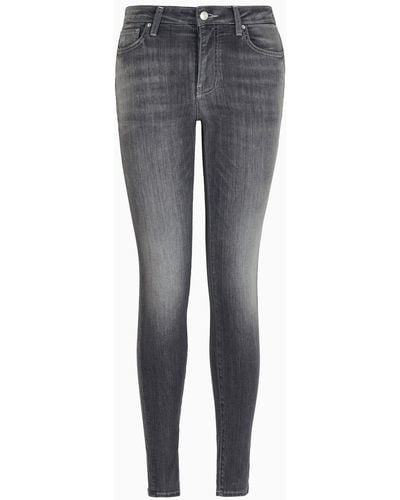 Armani Exchange J01 Super Skinny Jeans In Comfort Cotton Denim Indigo - Grey