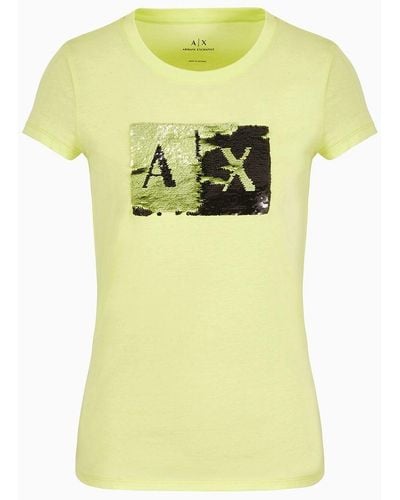 Armani Exchange Cotton Slim Fit T-shirt - Yellow