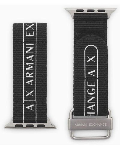 Armani Exchange Bracelet En Rpet Noir Pour Apple Watch®, 42 Mm / 44 Mm / 45 Mm