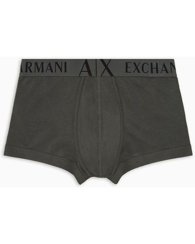 Armani Exchange Stretch Cotton Boxer Briefs - Black