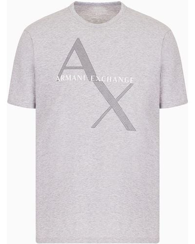 Armani Exchange Jersey-t-shirt In Normaler Passform - Weiß