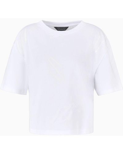 Armani Exchange Cropped T-shirts - White