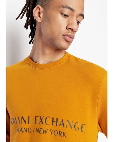 Armani Exchange Armani Exchange - Milano New York Crew Neck Sweatshirt - Orange