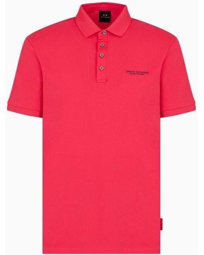 Armani Exchange Milano New York Cotton Polo Shirt - Pink