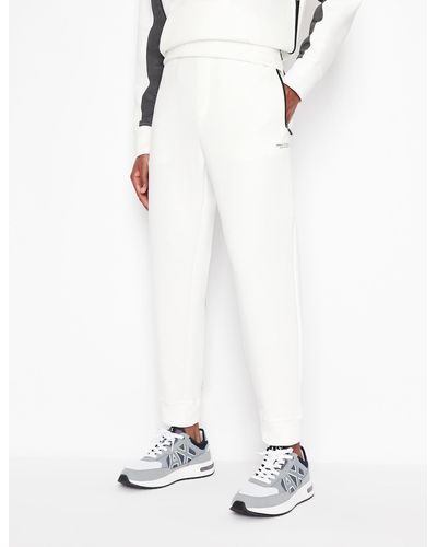 Armani Exchange Pantalon de sport en coton stretch - Blanc