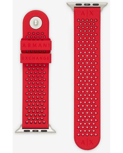 Armani Exchange Red Silicone Band For Apple Watch®, 42 Mm – 44 Mm