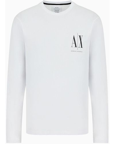 Armani Exchange T-shirt À ches Longues - Blanc
