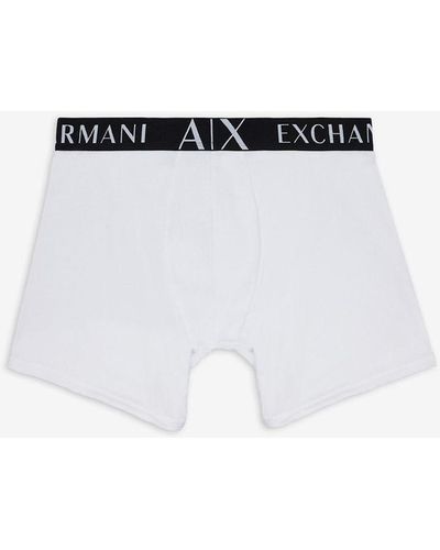 Armani Exchange Stretch Cotton Trunk Briefs - White