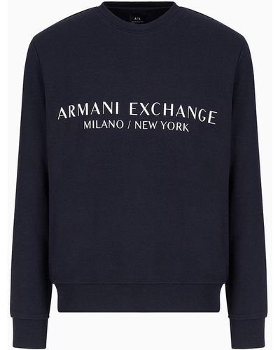 Armani Exchange Armani Exchange - Milano New York Crew Neck Sweatshirt - Blue