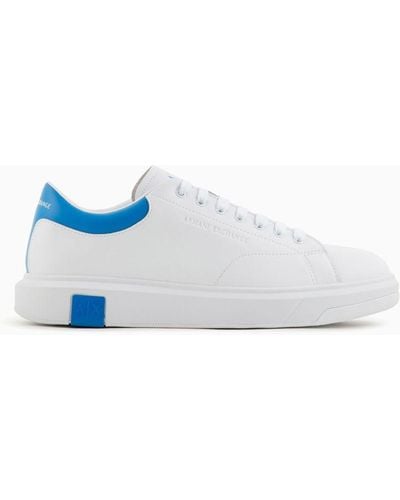 Armani Exchange Sneakers In Action Leather - Bianco