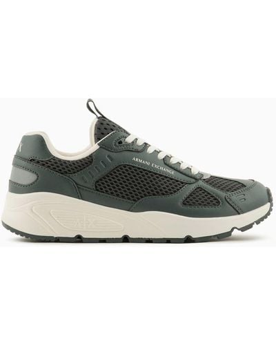 Armani Exchange Chunky Sneakers With Contrasting Sole - Green