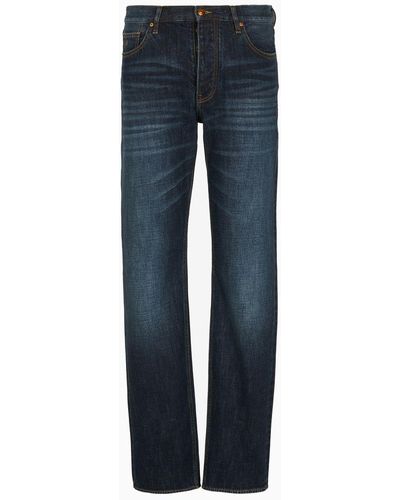 Armani Exchange J16 Relaxed Straight Fit Jeans In Indigo Denim - Blue