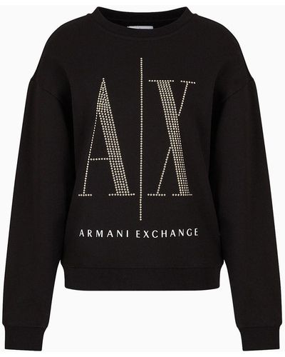 Armani Exchange French Terry Fabric Sweatshirt - Black
