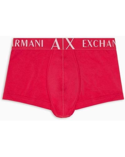 Armani Exchange Stretch Cotton Boxer Briefs - Red