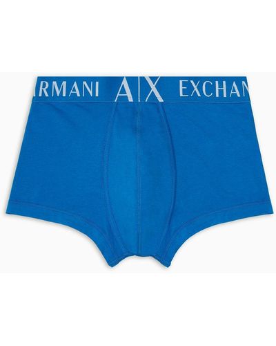 Armani Exchange Stretch Cotton Boxer Briefs - Blue