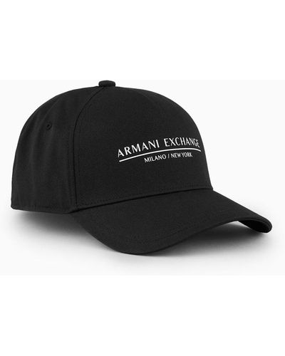 Armani Exchange Cotton Baseball Cap - Black