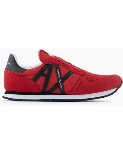 Armani Exchange Trainers With Logo - Red