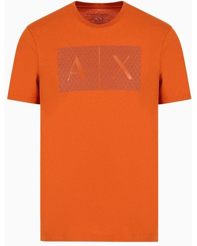 Armani Exchange T-shirt Slim Fit In Jersey - Arancione