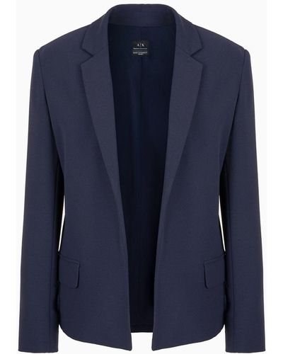 Armani Exchange Asv Fluid Fabric Buttonless Blazer - Blue