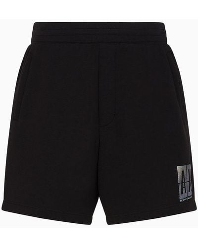 Armani Exchange Shorts With Side Logo Patch - Black