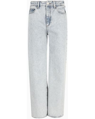 Armani Exchange J38 Relaxed Fit Jeans In Indigo Cotton Denim - Grey