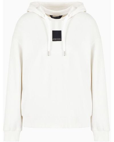 Armani Exchange Cropped Sweatshirts With Hood Milano Edition - Gray