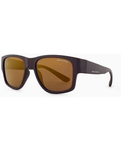 Armani Exchange Rectangular Folding Sunglasses - White