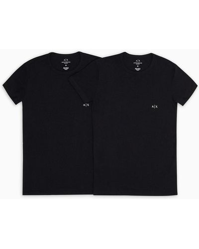 Armani Exchange Pack 2 T-shirt In Jersey - Nero