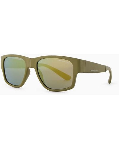 Armani Exchange Rectangular Folding Sunglasses - Green