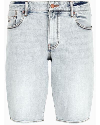 Armani Exchange Shorts In Denim - Blu