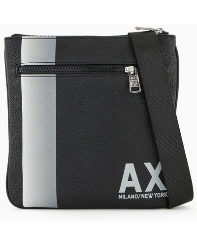 Armani Exchange Crossbody Bag With Contrasting Band And Logo - Black