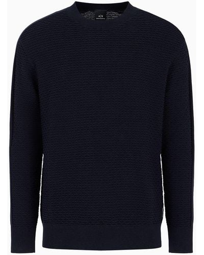 Armani Exchange Cotton Crew-neck Sweater - Blue