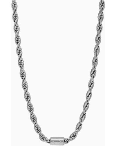 Armani Exchange Stainless Steel Chain Necklace - White