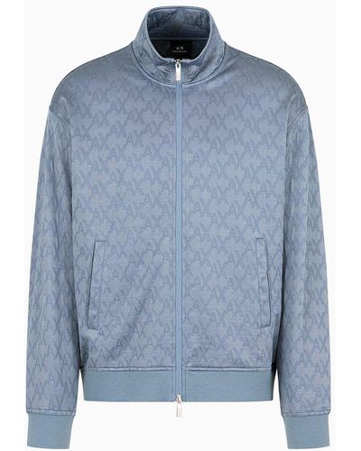 Armani Exchange Zip-up Sweatshirts - Blue