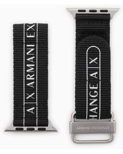 Armani Exchange Correa Negra De Rpet Para Apple Watch®, 42 Mm / 44 Mm / 45 Mm - Negro