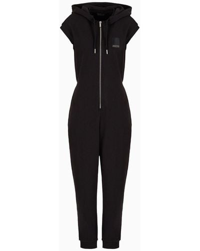 Armani Exchange Hooded Tracksuit In Asv Organic Cotton French Terry - Black