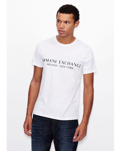 White Armani Exchange T-shirts for Men | Lyst