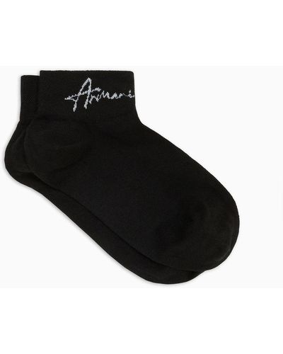 Armani Exchange Short Socks With Logo - Black