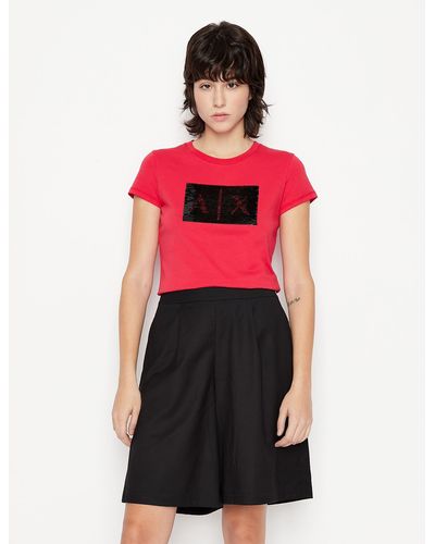 Armani Exchange Cotton Slim Fit T-shirt - Red