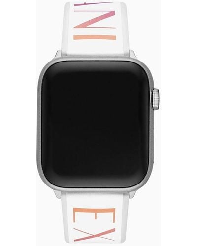 Armani Exchange Bracelet En Silicone Blanc Pour Apple Watch®, 42/44/45/49 mm - Noir