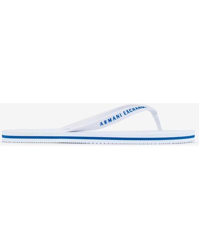 Emporio Armani Logo Flip Flops - White