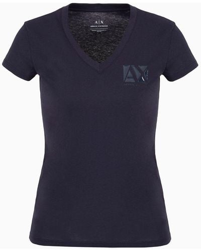 Armani Exchange T-shirt Slim Fit Armani Sustainability Values - Blu
