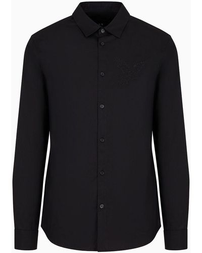 Armani Exchange Official Store Camisas Clásicas - Negro