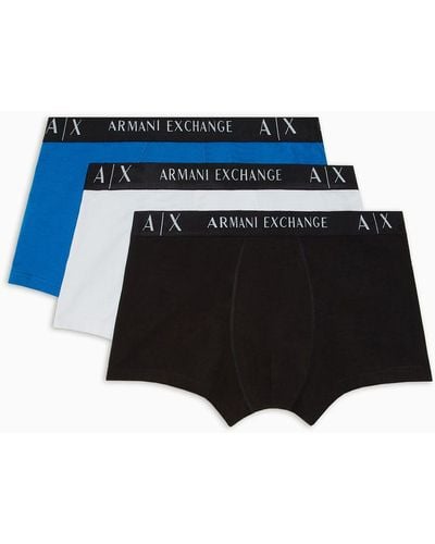 Armani Exchange Pack Of 3 Boxers - Blue