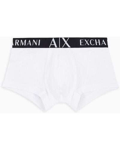 Armani Exchange Boxer In Tessuto Stretch - Bianco