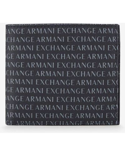Armani Exchange All Over Logo Wallet - Blue