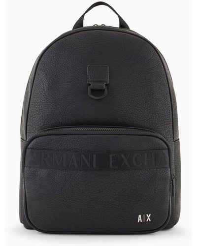 Armani Exchange Backpack With Logo Detail - Black
