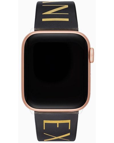 Armani Exchange Correa De Silicona Negra Para Apple Watch®, 42/44/45/49 mm - Negro