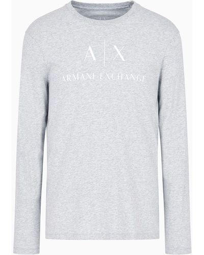Armani Exchange T-shirt À Manches Longues - Gris